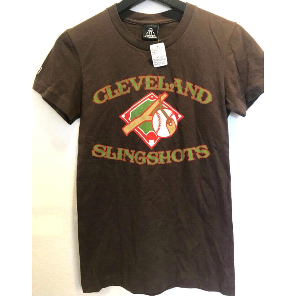 Womens Juniors Upper Playground Cleveland Slingshots Baseball T-shirt Size Small